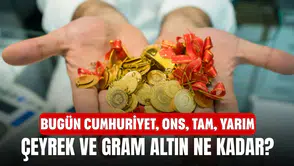 Bugün Cumhuriyet, ons, tam, yarım, çeyrek ve gram altın fiyatları