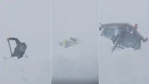 Artvin'de Sahara Geçidi'nde Çığ Düşmesi Sonrası İş Makineleri Kar Altında Kaldı