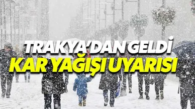Trakya'dan giren kar yağışı Marmara'da etkili olacak