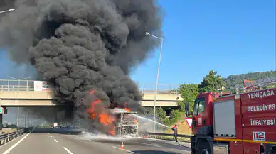 Bolu’da seyir halindeki otobüste yangın!