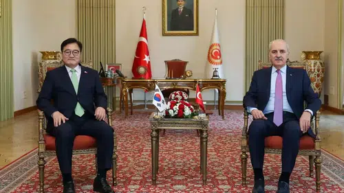 TBMM Başkanı Numan Kurtulmuş, Güney Kore Ulusal Meclisi Başkanı Woo Won-Shik ile Görüştü