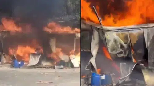Sosyete Pazar’ında Yangın Panik Yarattı