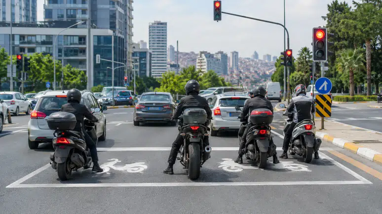 Motosikletler için yeni plan: Işıklarda özel alan