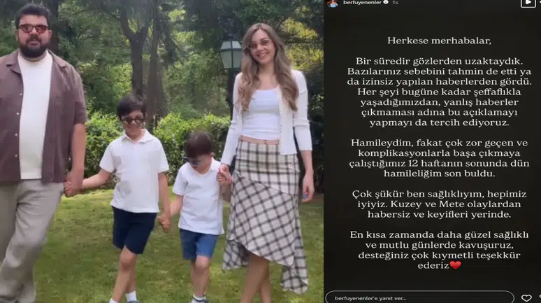 Berfu Yenenler yaşadığı zorlu süreci paylaştı